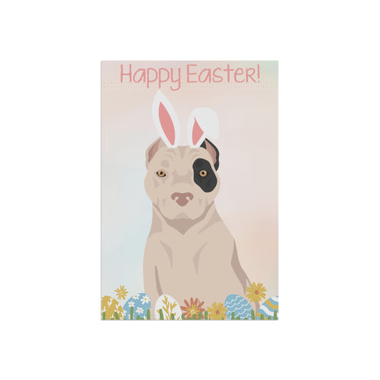 American Pitbull Terrier Dog Happy Easter Garden Flag