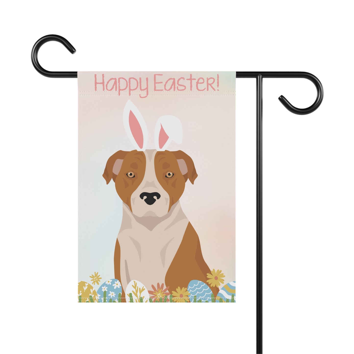 American Staffordshire Bull Terrier Dog Happy Easter Garden Flag