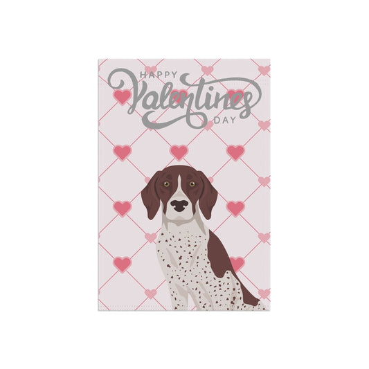 German Shorthaired Pointer Dog Valentines Day Garden Flag