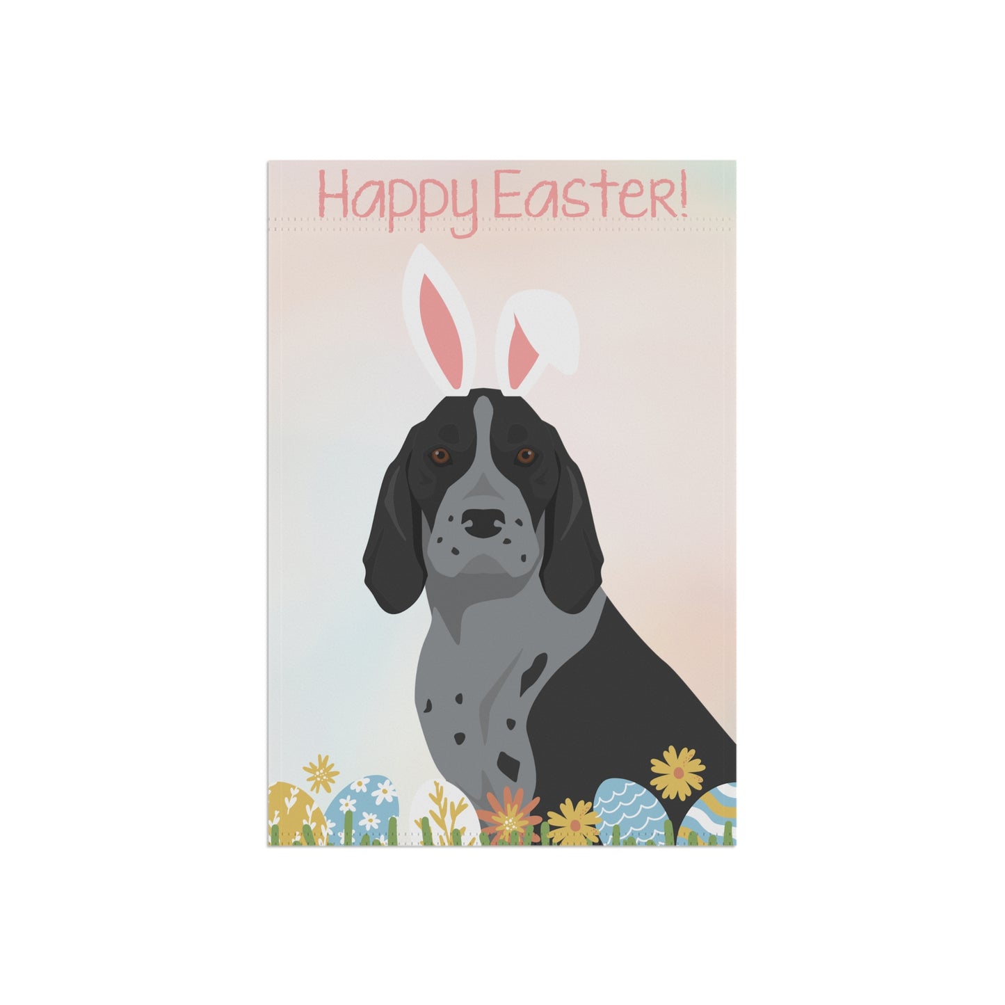 American English Coonhound Dog Happy Easter Garden Flag