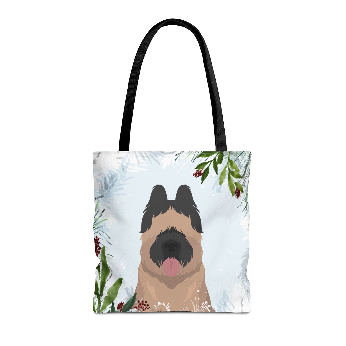 Briard Dog Christmas Holiday Tote Bag 16x16