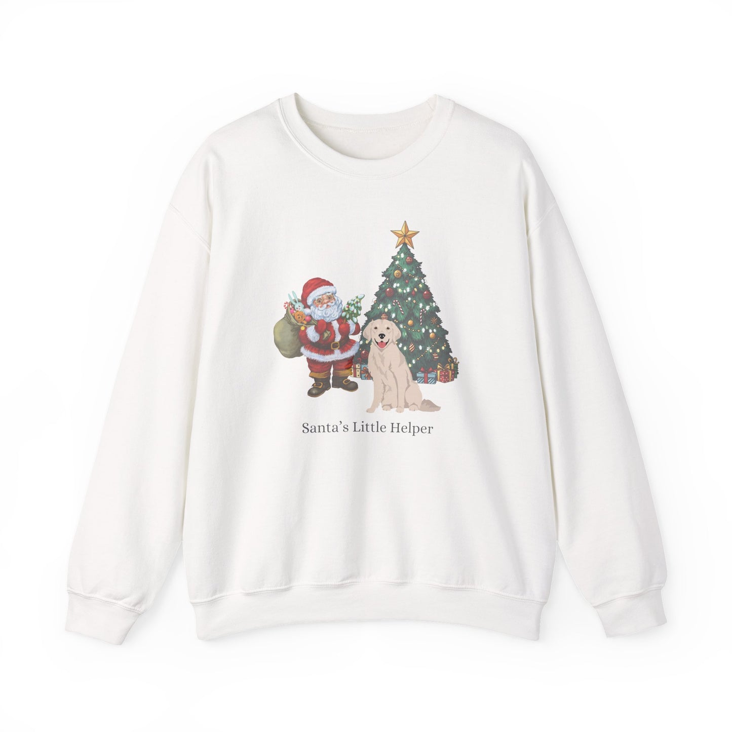 Golden Retriever Dog Santa's Little Helper Unisex Heavy Blend Crewneck Sweatshirt