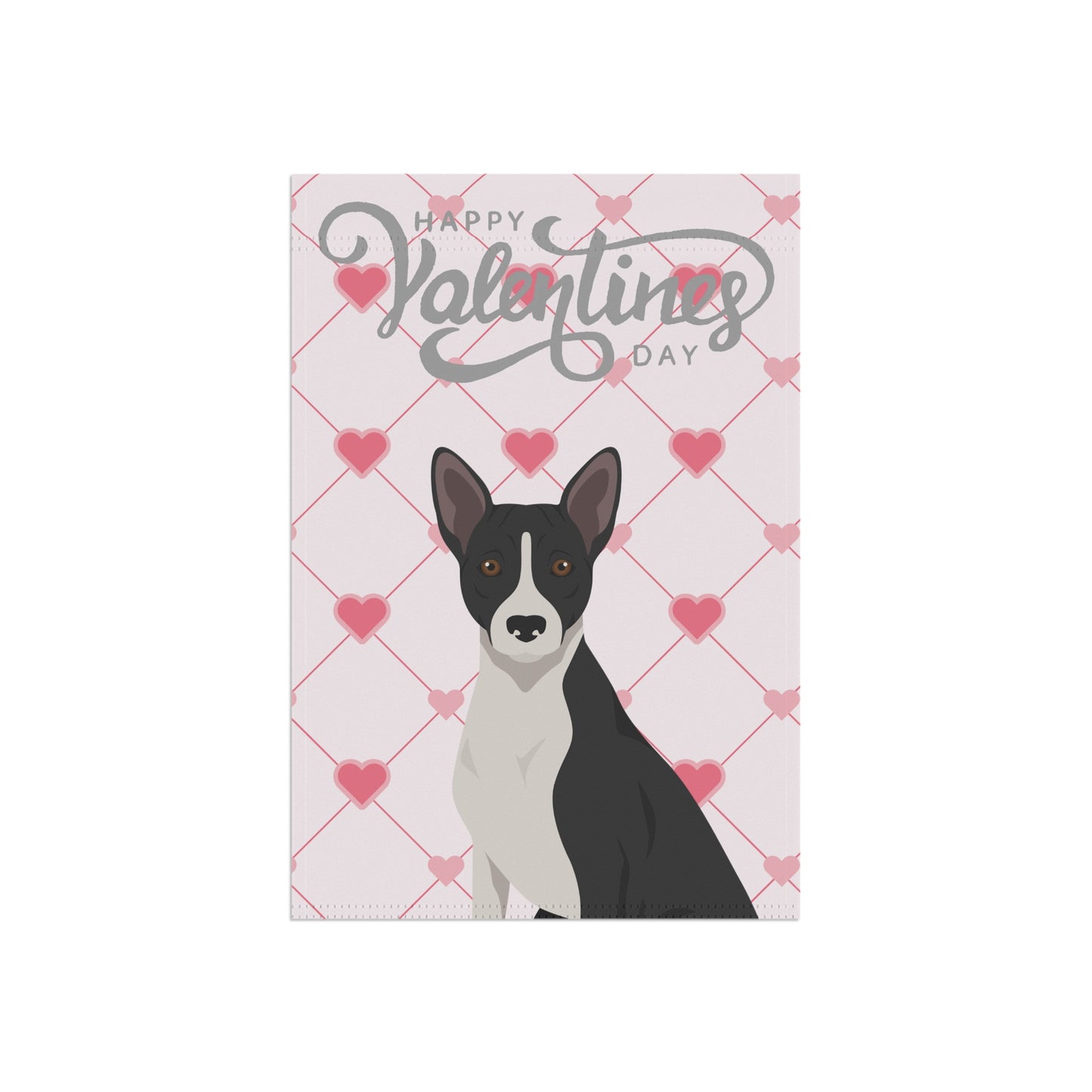Basenji Dog Valentines Day Garden Flag