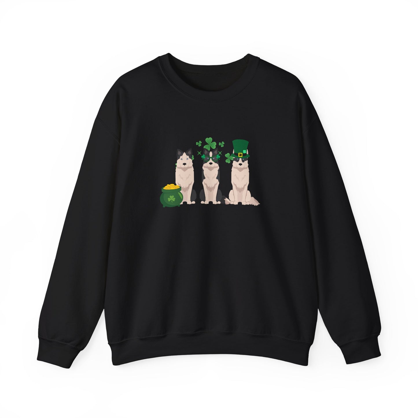 Yakutian Laika Dog St Patricks Day Unisex Heavy Blend Crewneck Sweatshirt, St Pattys day, Cute Dog Mom Gift