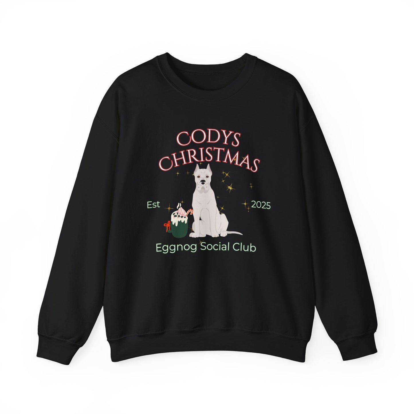 Dogo Argentino Dog Christmas Social Club Unisex Heavy Blend Crewneck Sweatshirt Custom Name
