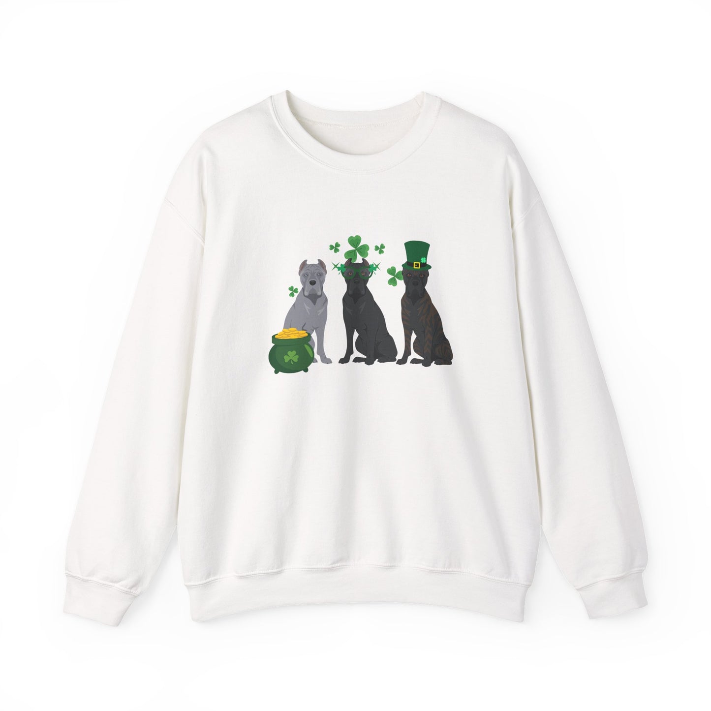 Cane Corso Dog St Patricks Day Unisex Heavy Blend Crewneck Sweatshirt, St Pattys day, Cute Dog Mom Gift