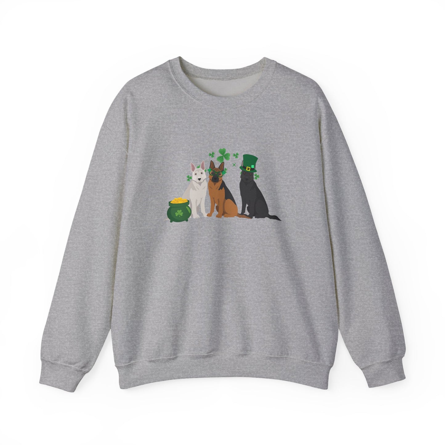 German Shepherd Dog St Patricks Day Unisex Heavy Blend Crewneck Sweatshirt, St Pattys day, Cute Dog Mom Gift