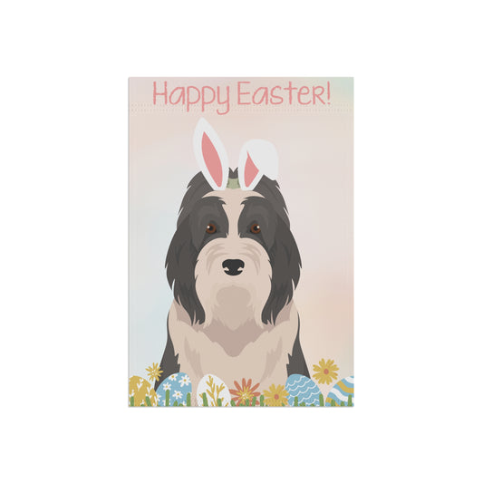 Bearded Collie Dog Happy Easter Garden Flag