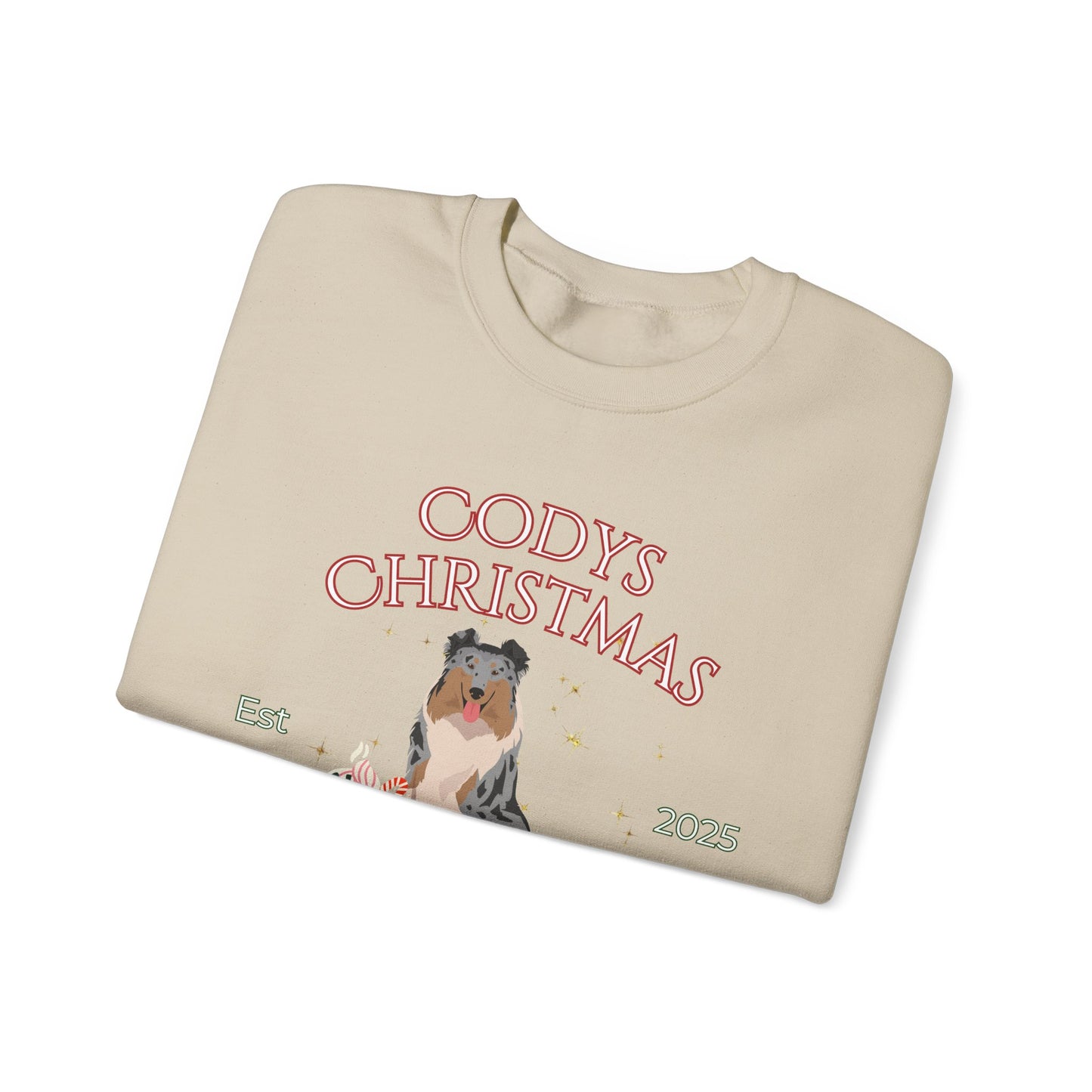 Collie Dog Christmas Social Club Unisex Heavy Blend Crewneck Sweatshirt Custom Name