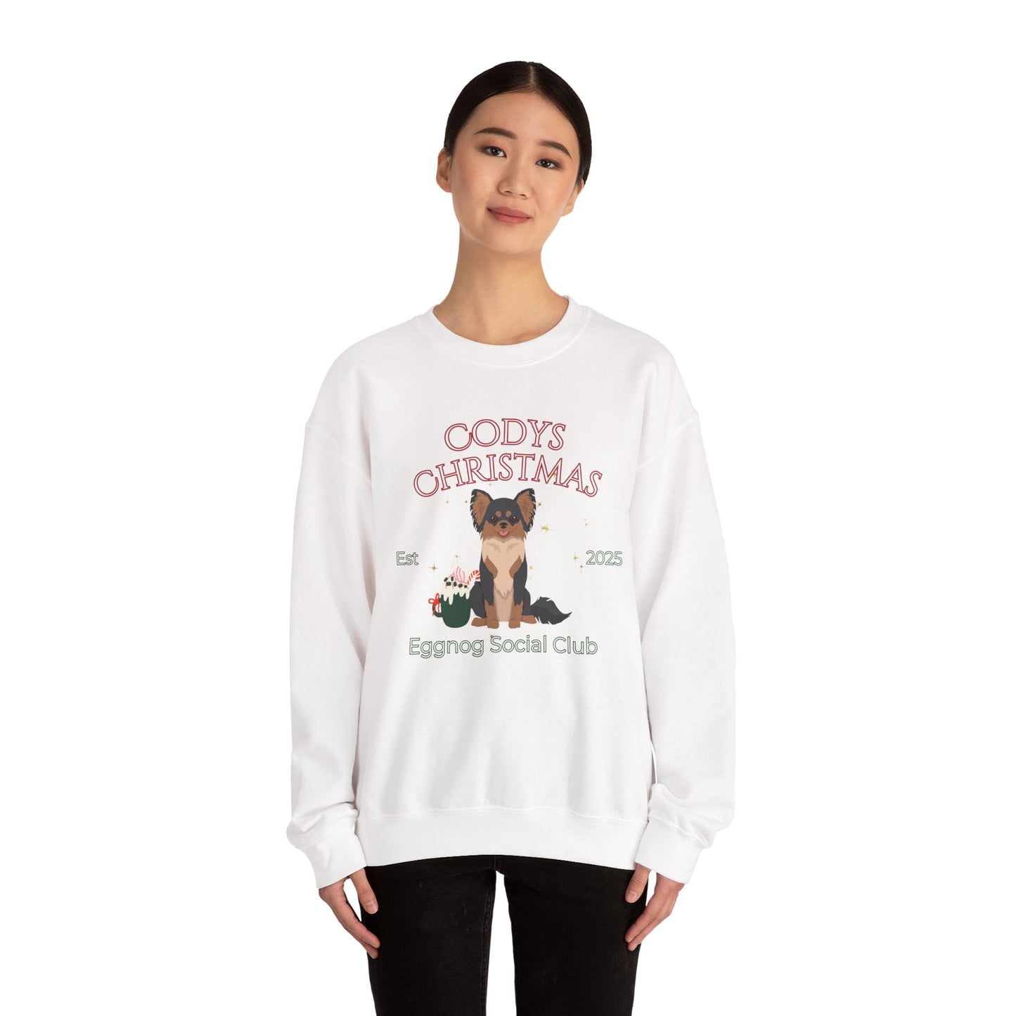 Chihuahua Dog Christmas Social Club Unisex Heavy Blend Crewneck Sweatshirt Custom Name