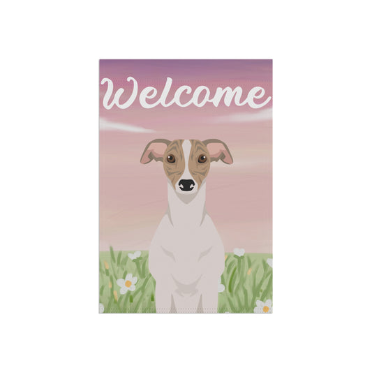 Whippet Dog Welcome Garden Flag