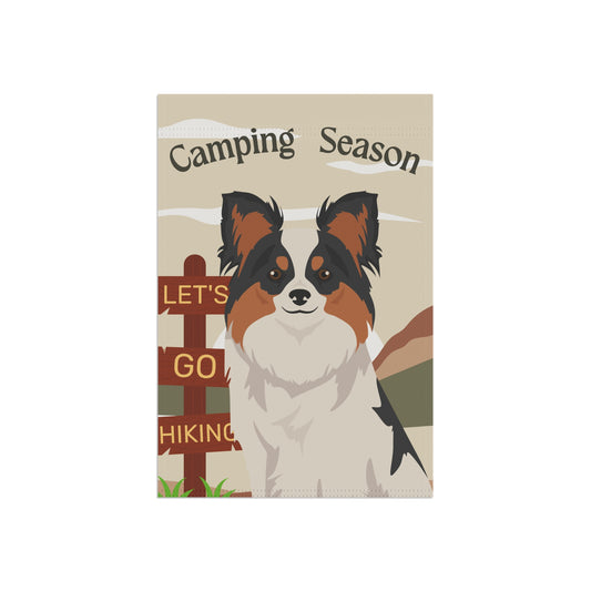 Papillon Dog Camping Garden Flag