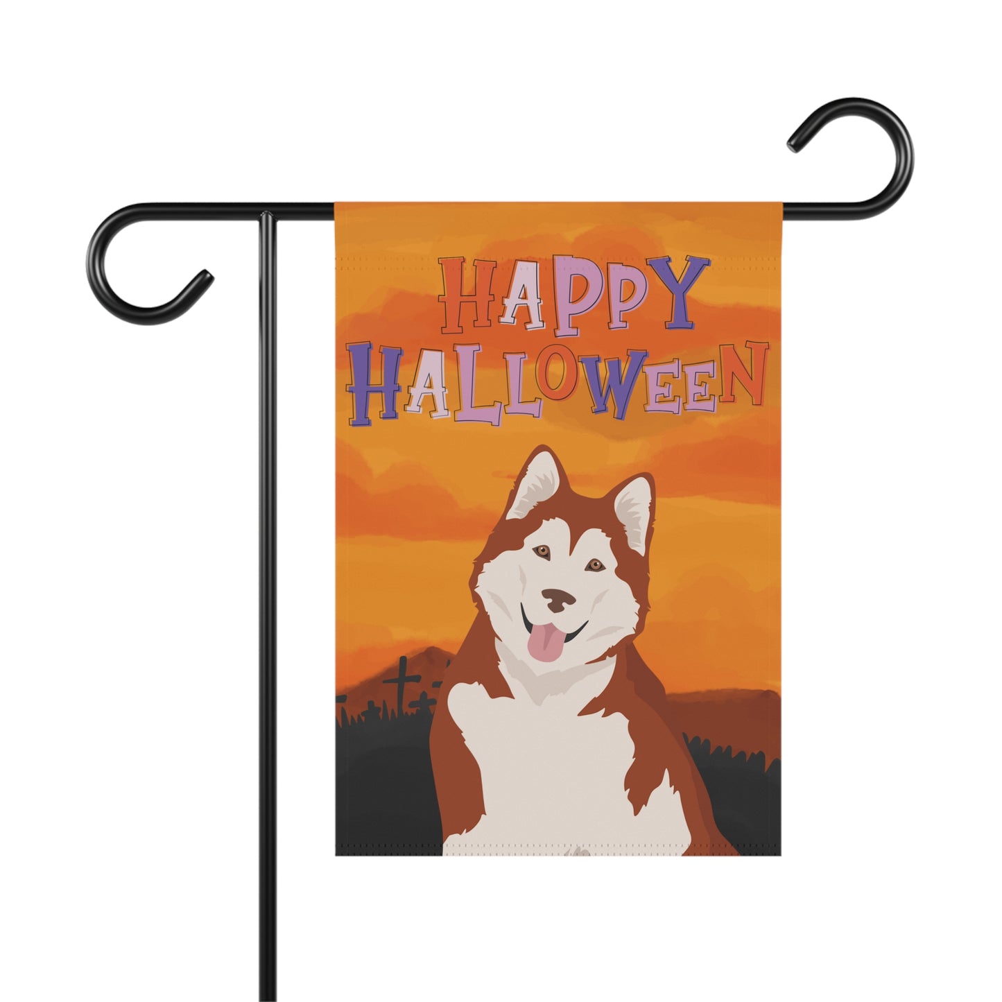 Alaskan Malamute Dog Halloween Garden Flag