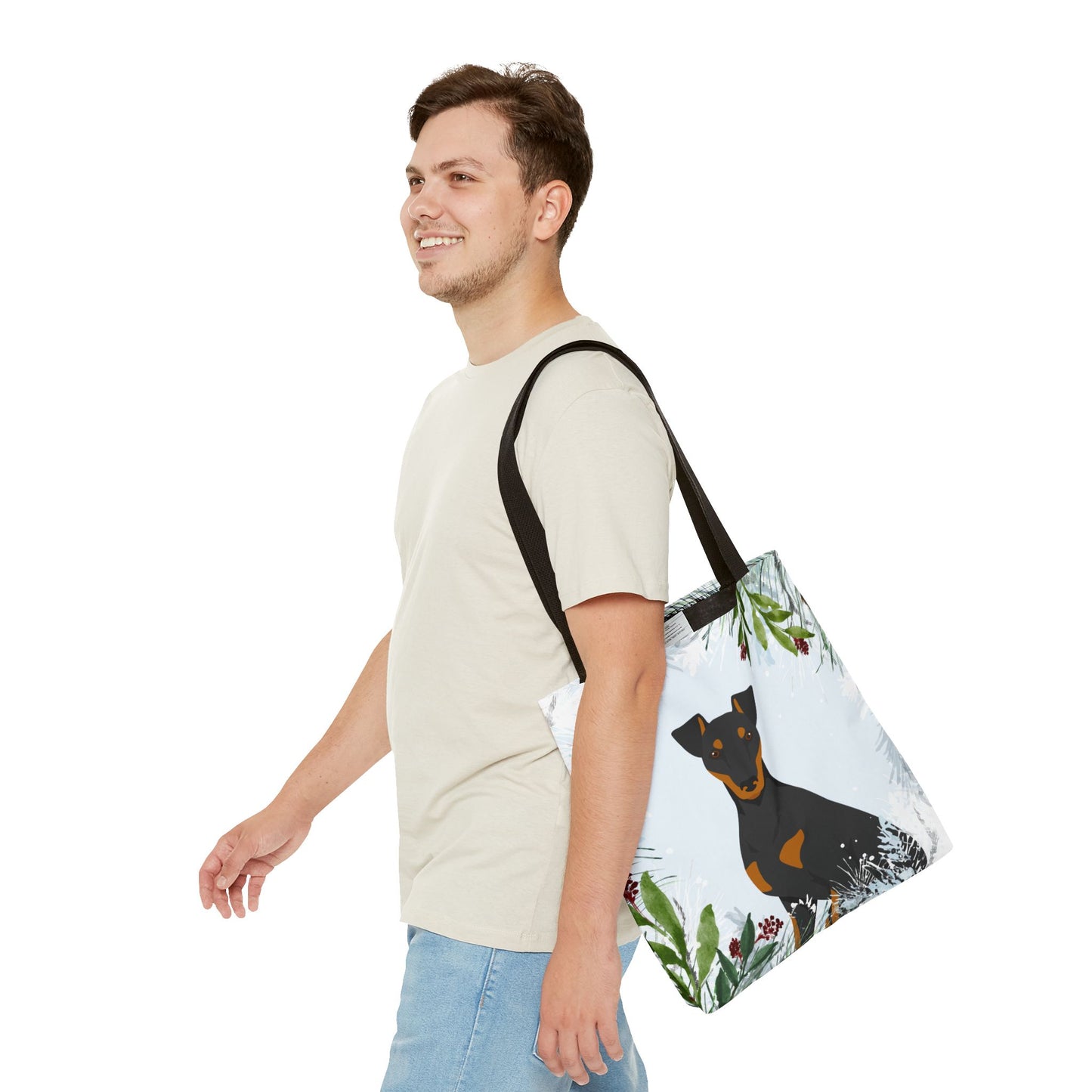 Manchester Terrier Dog Christmas Holiday Tote Bag 16x16