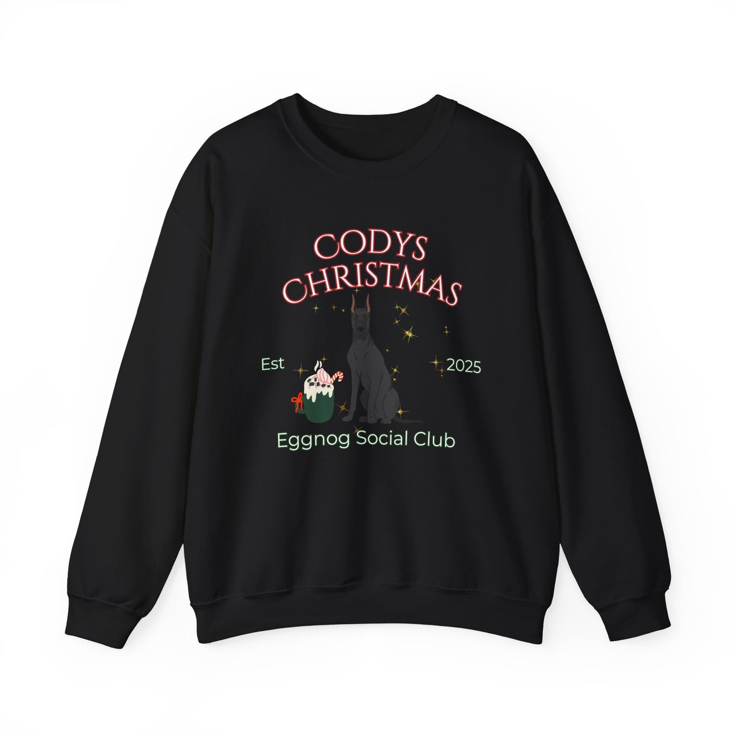 Great Dane Dog Christmas Social Club Unisex Heavy Blend Crewneck Sweatshirt Custom Name