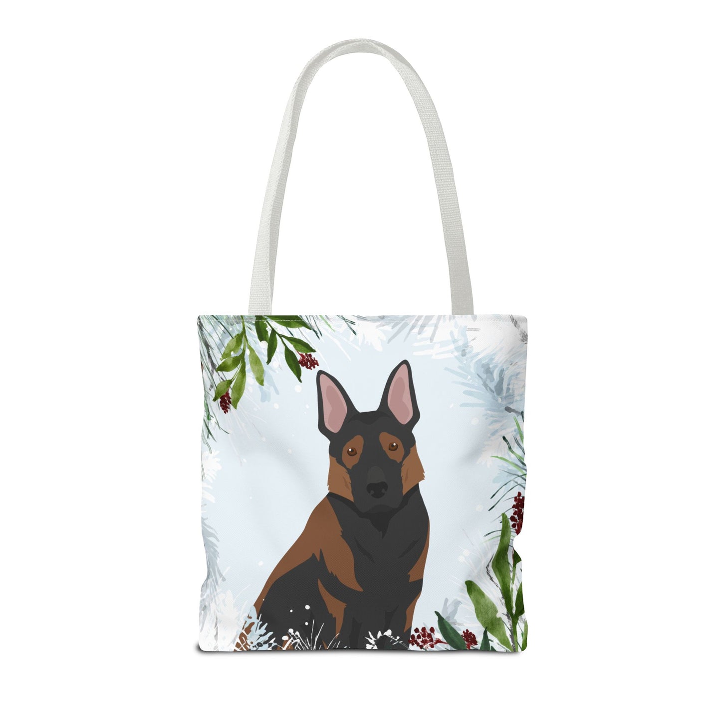 German Shepherd Dog Christmas Holiday Tote Bag 16x16