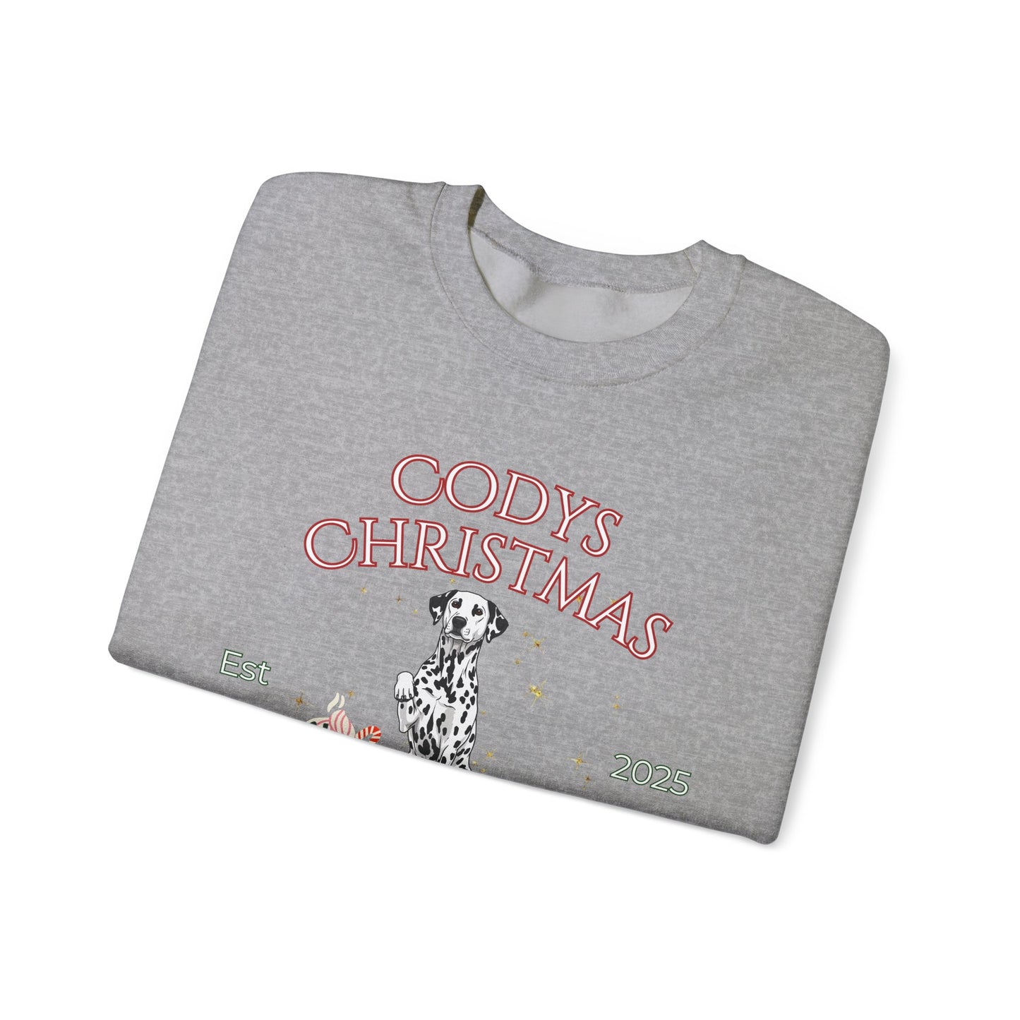 Dalmatian Dog Christmas Social Club Unisex Heavy Blend Crewneck Sweatshirt Custom Name