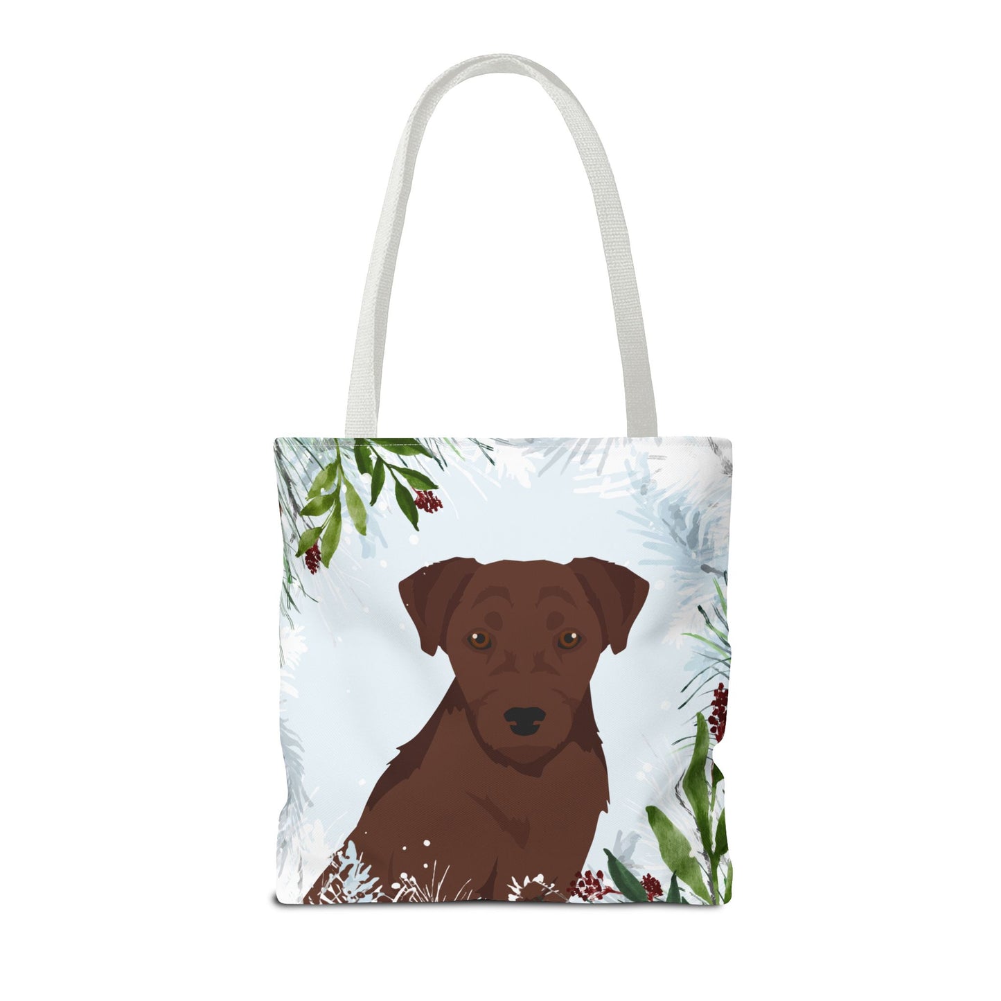 Patterdale Terrier Dog Christmas Holiday Tote Bag 16x16