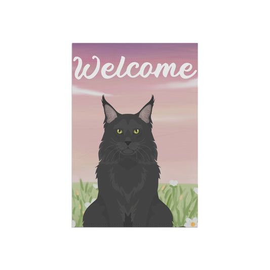Maine Coon Cat Welcome Garden Flag