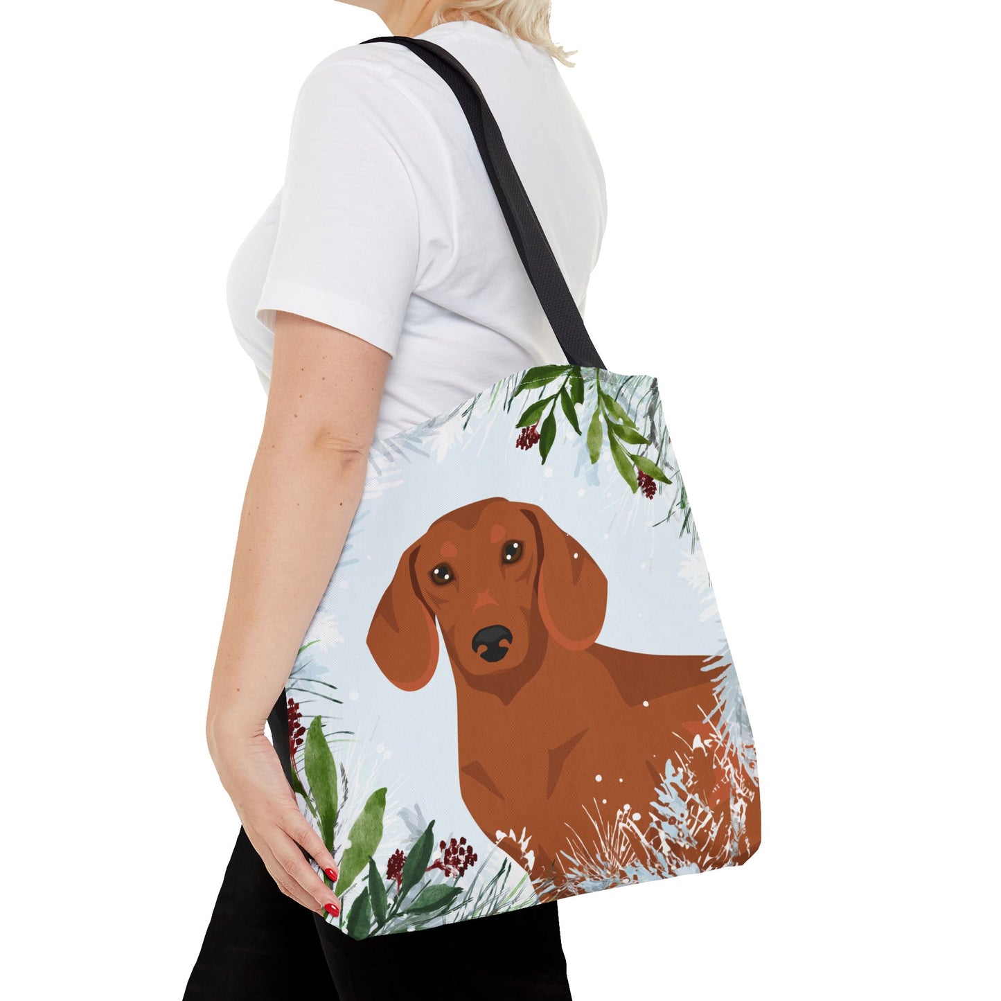 Dachshund Dog Christmas Holiday Tote Bag 16x16