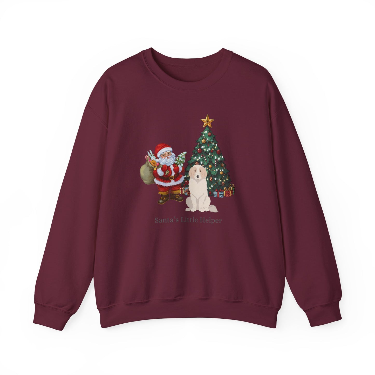 Great Pyrenees Dog Santa's Little Helper Unisex Heavy Blend Crewneck Sweatshirt