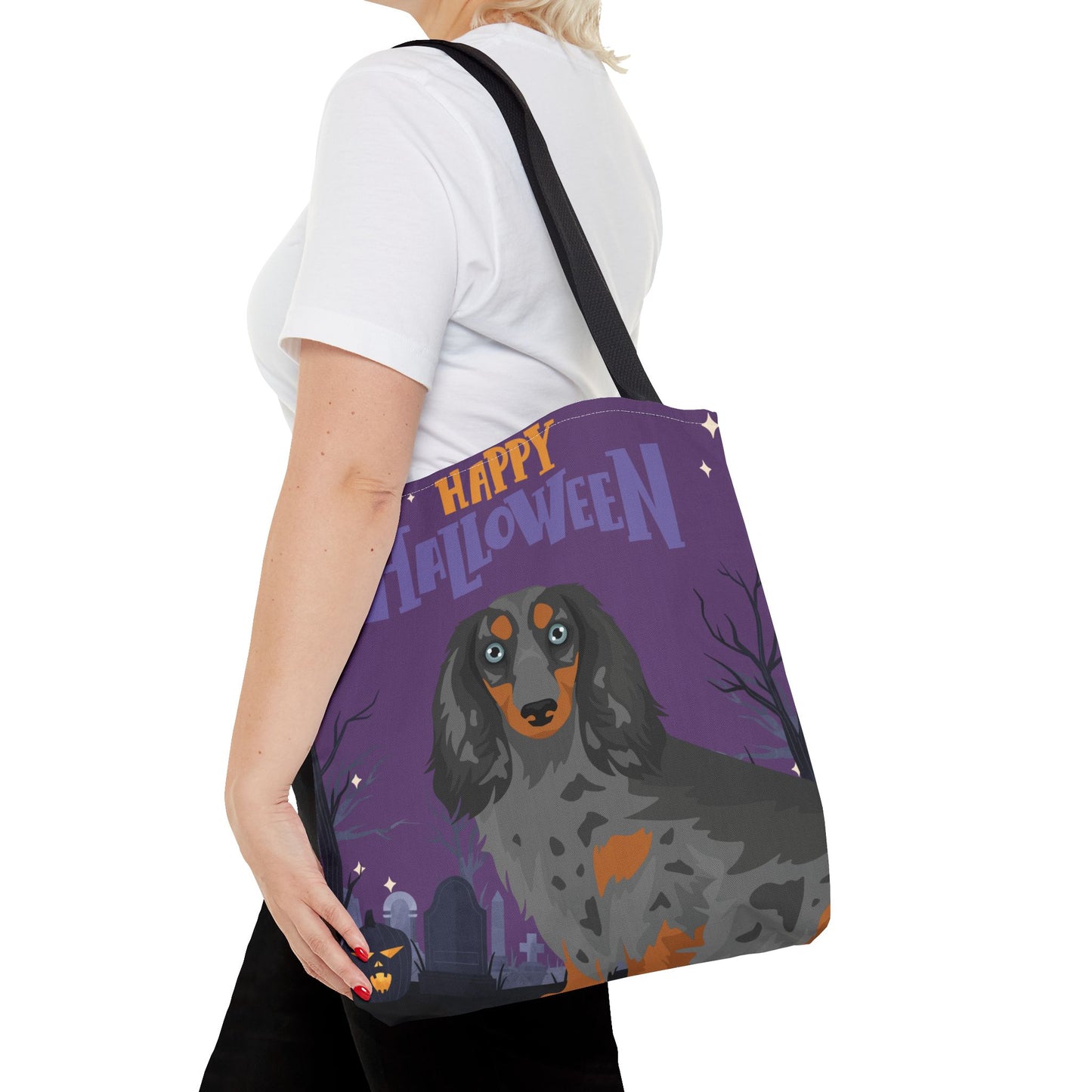 Dachshund Dog Happy Halloween Tote Bag 16x16
