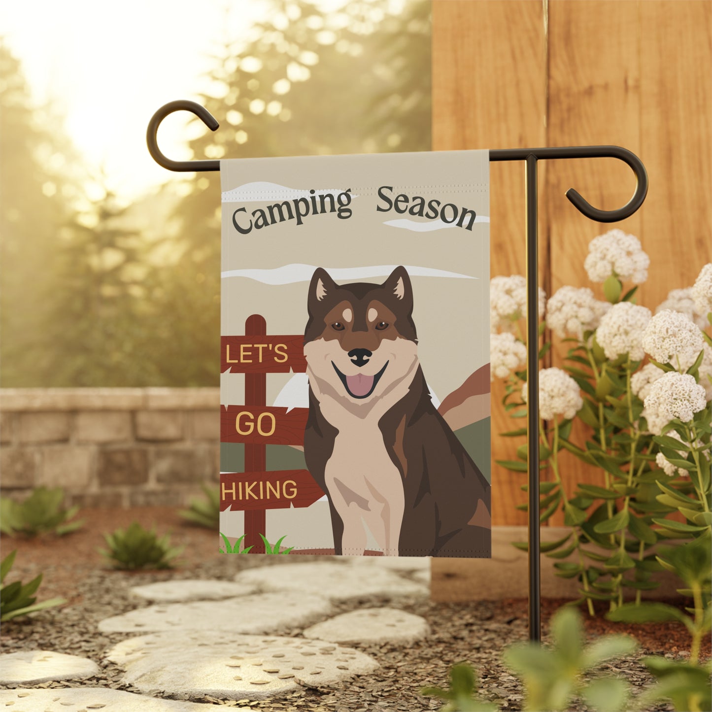 Kishu Ken Dog Camping Garden Flag
