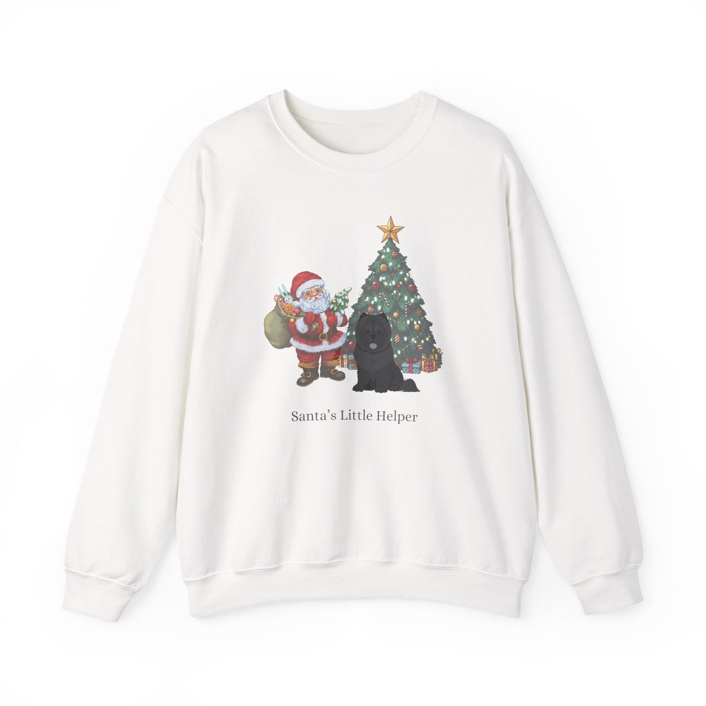 Chow Chow Dog Santa's Little Helper Unisex Heavy Blend Crewneck Sweatshirt