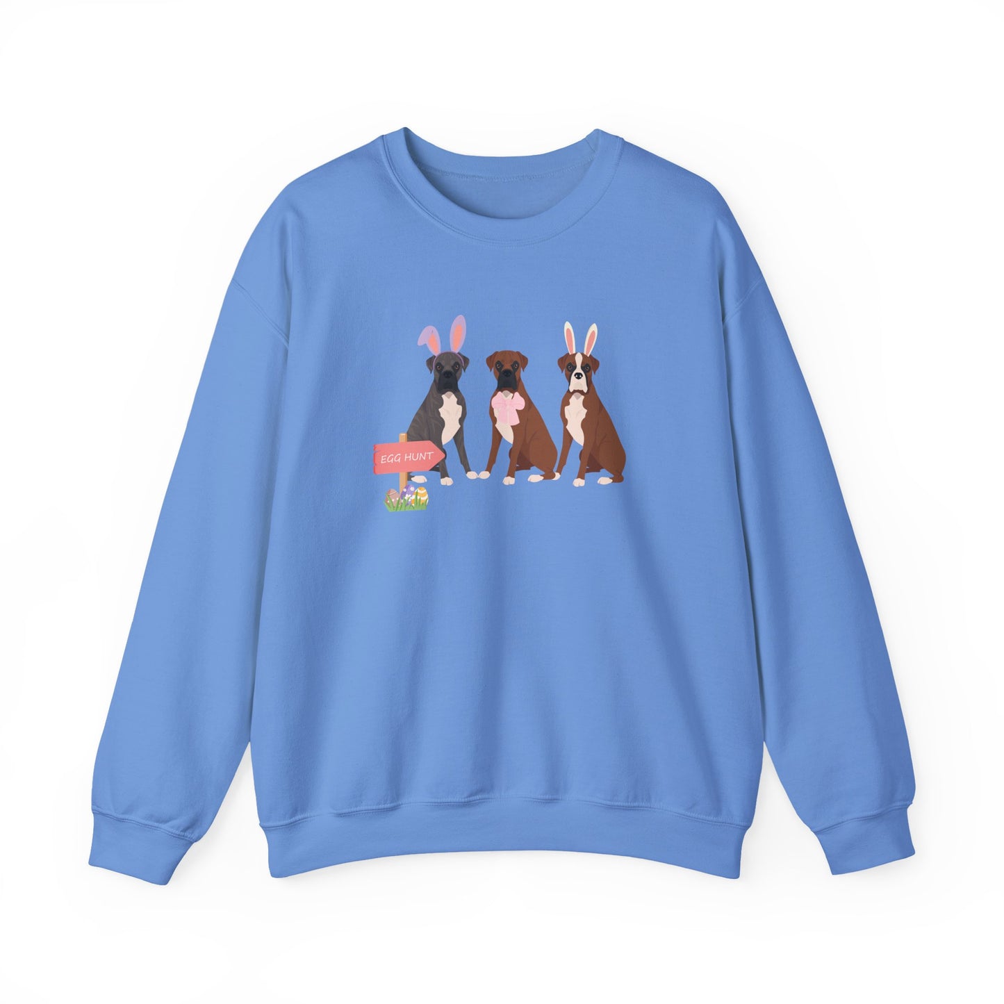 Boxer Dog Easter Unisex Heavy Blend Crewneck Sweatshirt, easter, Cute Dog Mom Gift