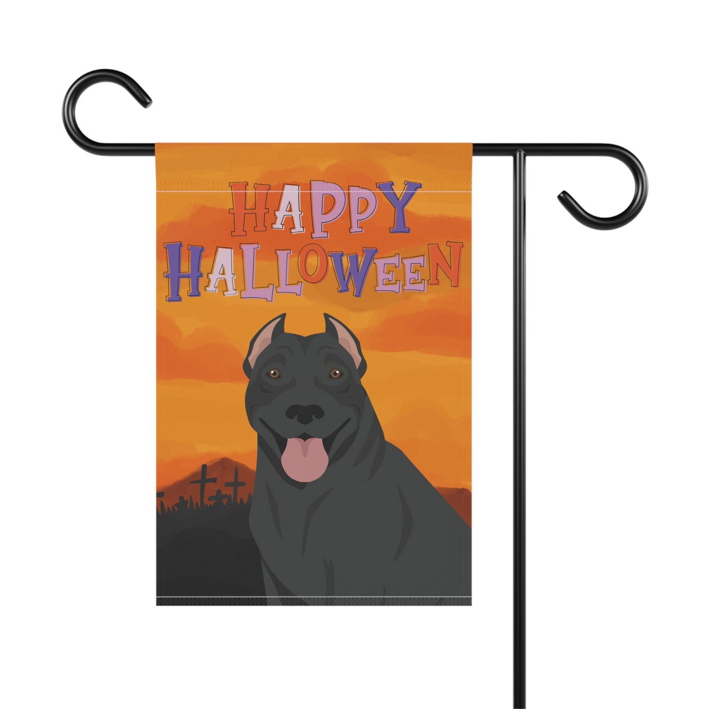 Pit Bull Dog Halloween Garden Flag