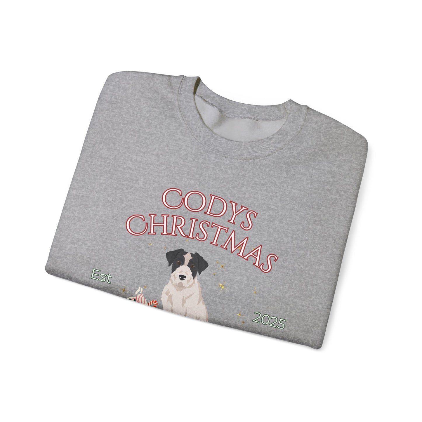 Jack Russell Terrier Dog Christmas Social Club Unisex Heavy Blend Crewneck Sweatshirt Custom Name