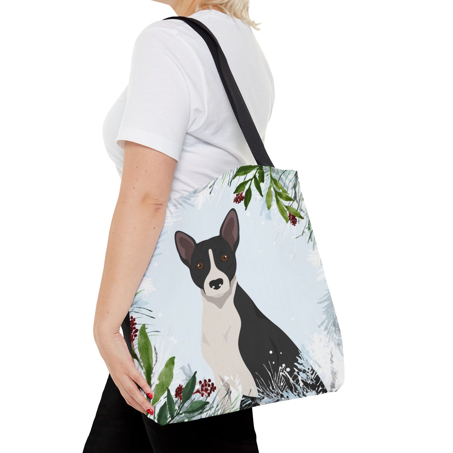 Basenji Dog Christmas Holiday Tote Bag 16x16