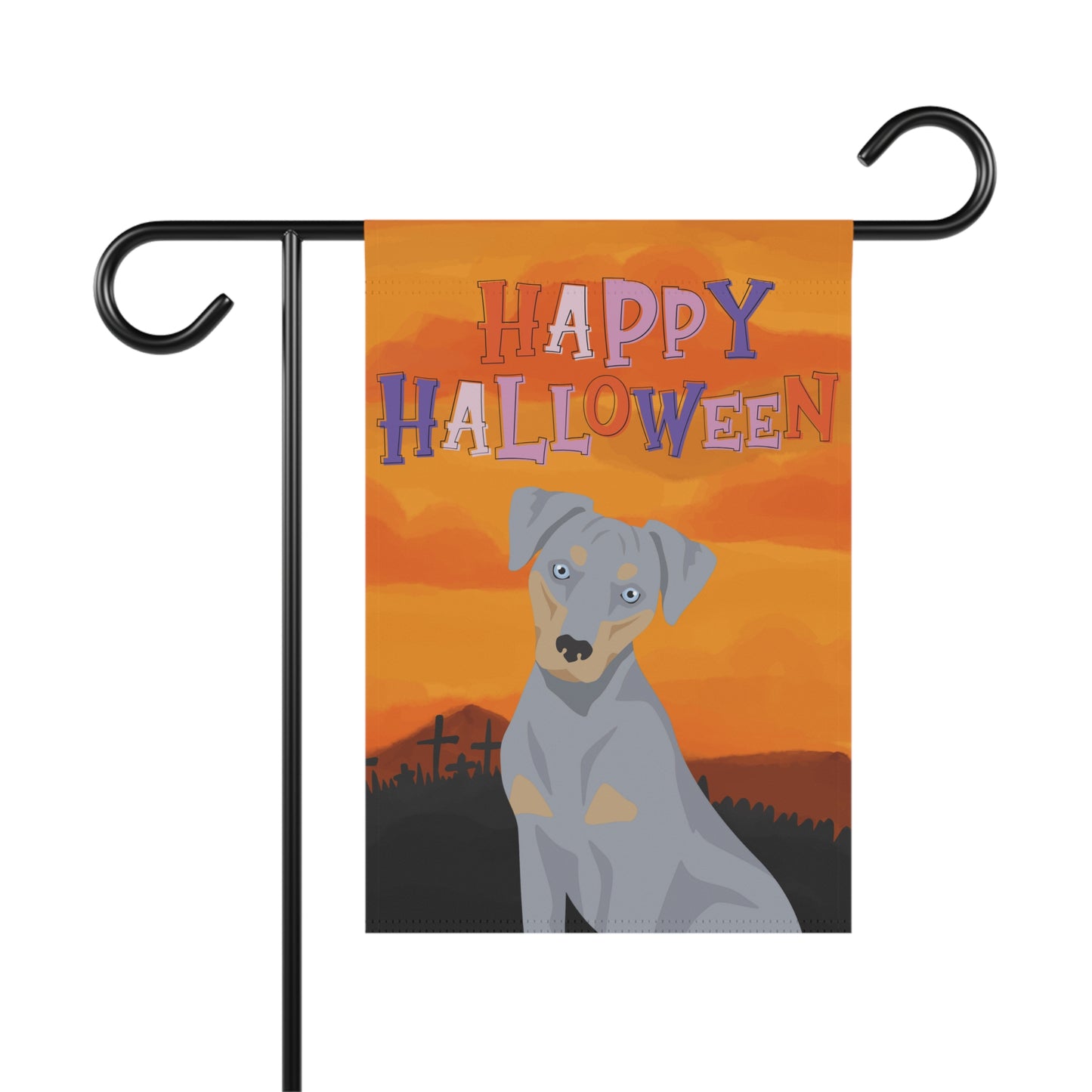 Blue Lacy Dog Halloween Garden Flag