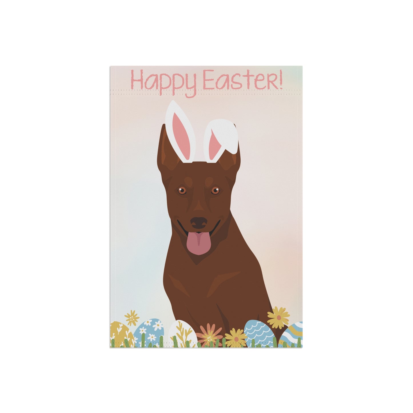 Australian Kelpie Dog Happy Easter Garden Flag