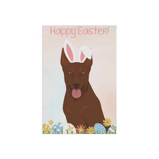 Australian Kelpie Dog Happy Easter Garden Flag