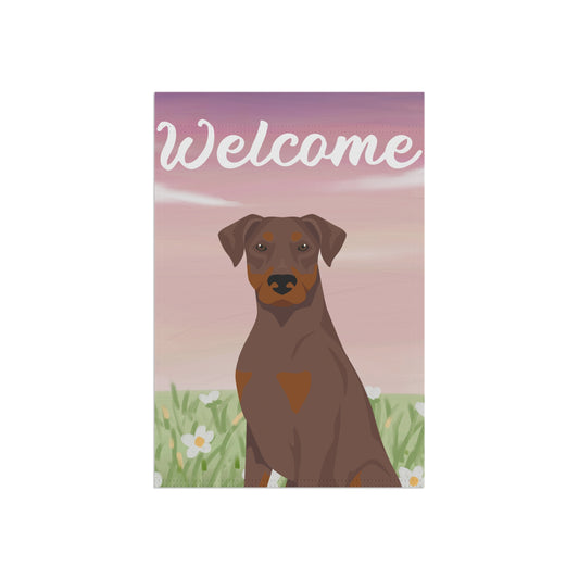 Doberman Pinscher Dog Welcome Garden Flag