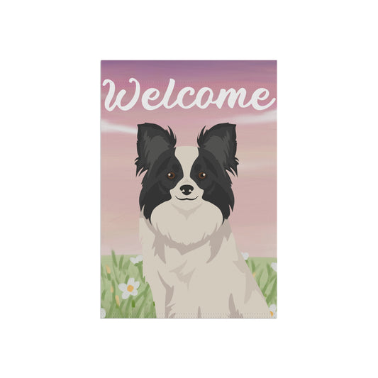 Papillon Dog Welcome Garden Flag