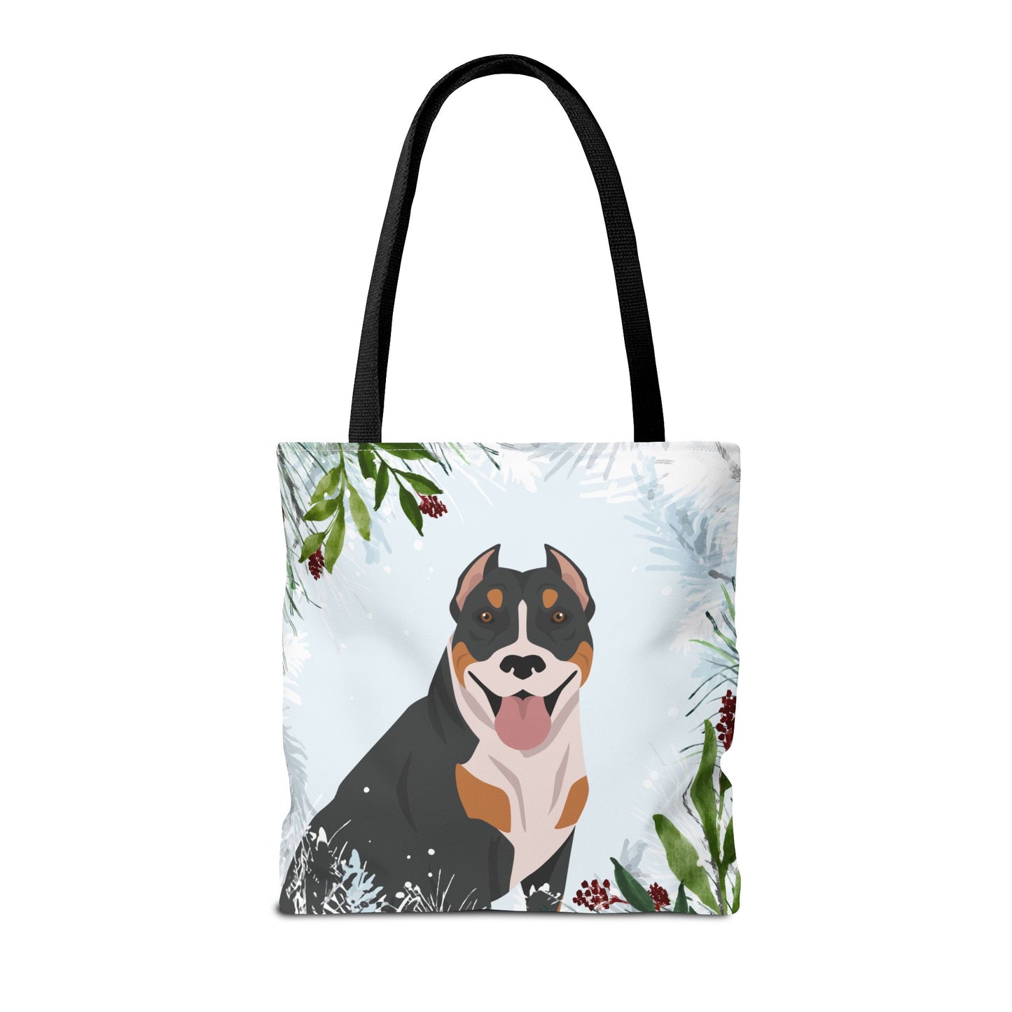 Pit Bull Dog Christmas Holiday Tote Bag 16x16