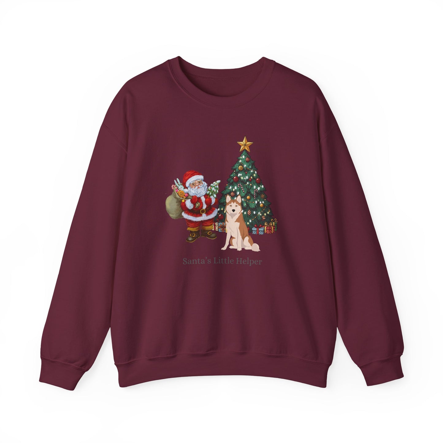 Alaskan Husky Dog Santa's Little Helper Unisex Heavy Blend Crewneck Sweatshirt