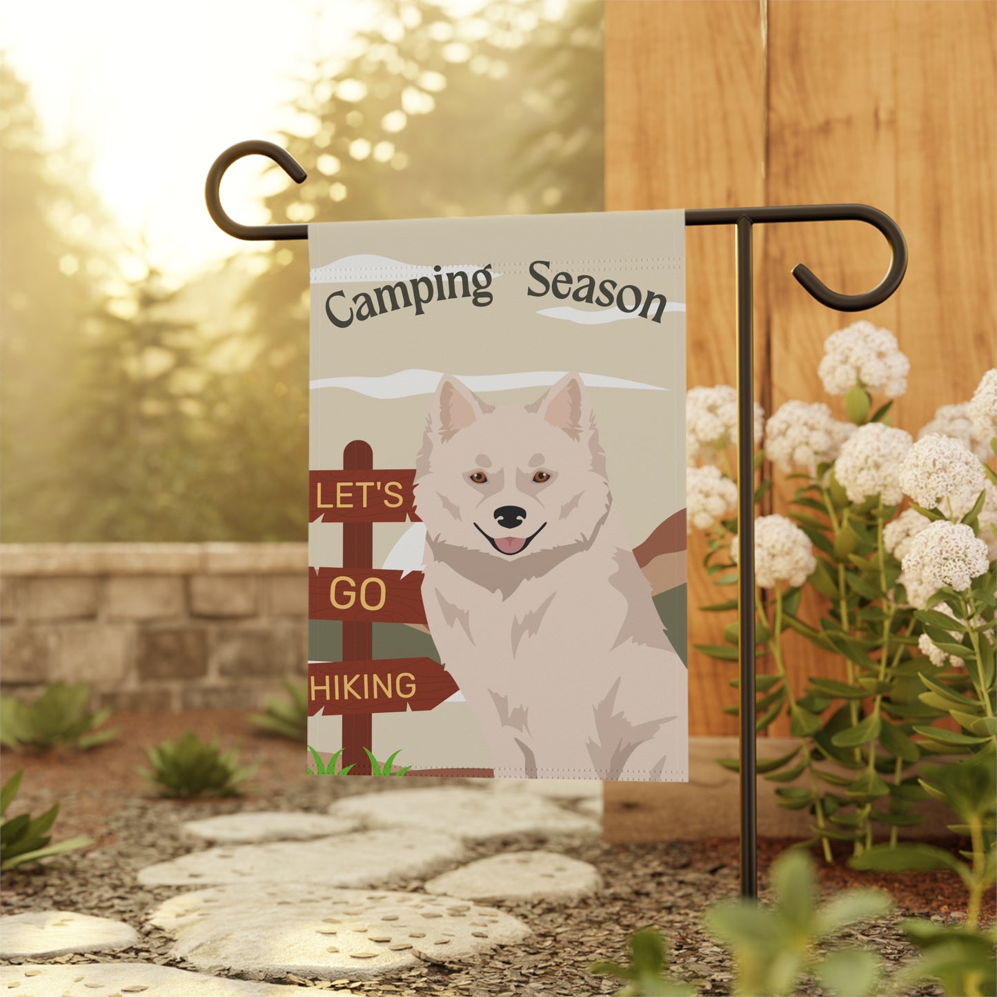 Nenets Herding Laika Dog Camping Garden Flag