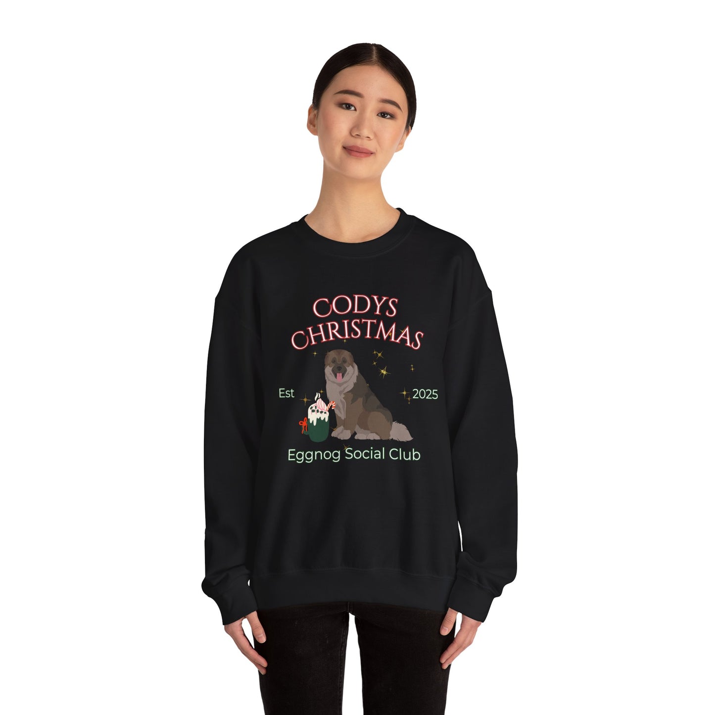 Caucasian Shepherd Dog Christmas Social Club Unisex Heavy Blend Crewneck Sweatshirt Custom Name