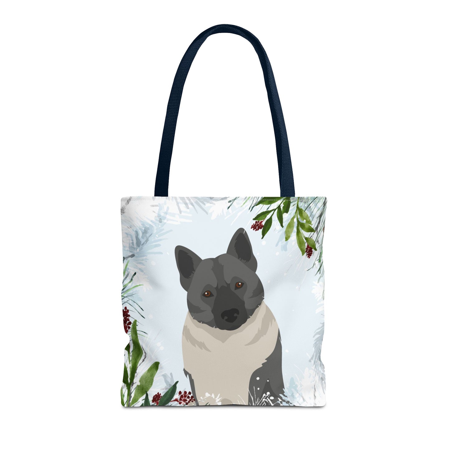 Norwegian Elkhound Dog Christmas Holiday Tote Bag 16x16
