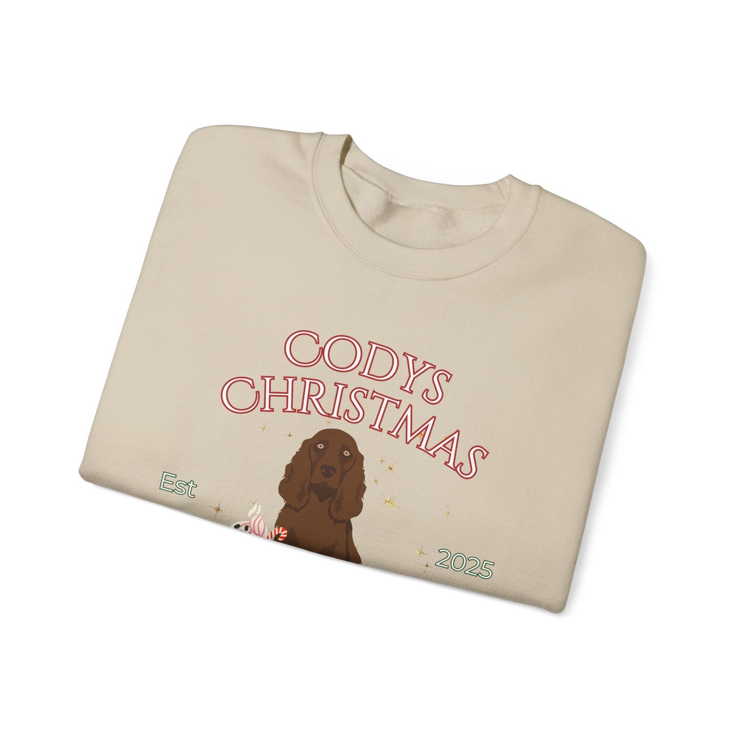 Field Spaniel Dog Christmas Social Club Unisex Heavy Blend Crewneck Sweatshirt Custom Name