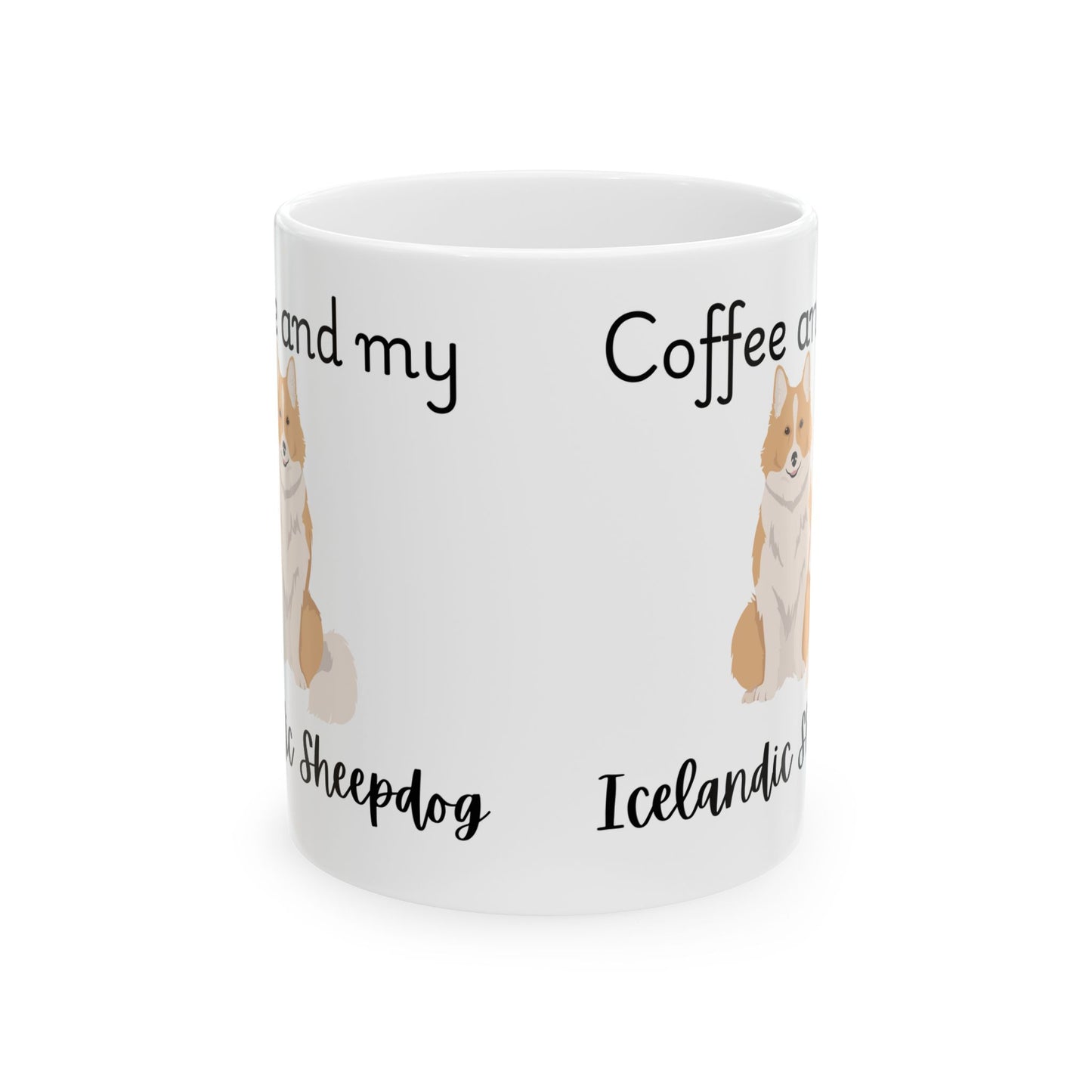 Coffee and My Icelandic Sheepdog Ceramic Mug | Dog Lover Gift, Pet Owner Cup, Cute Mug for Dog Moms, Funny Mug for Coffee Lovers