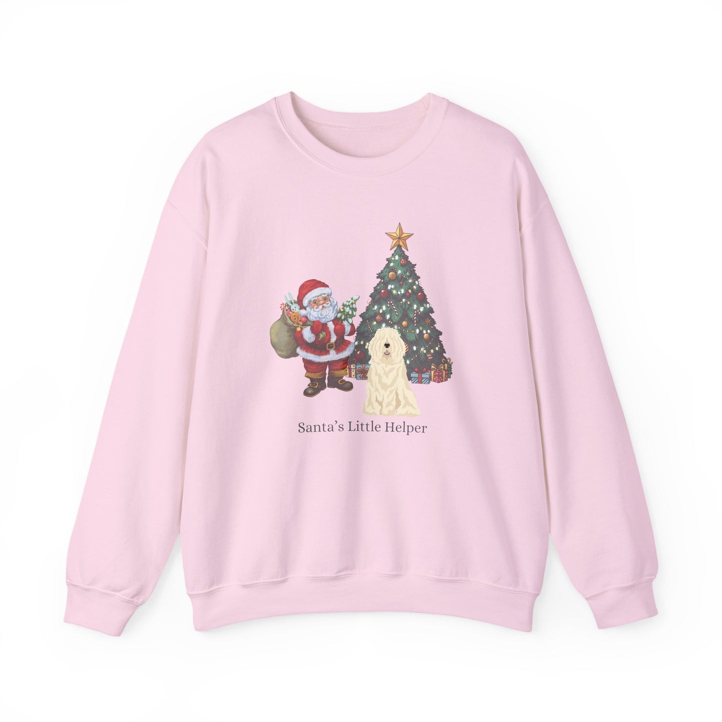 Komondor Dog Santa's Little Helper Unisex Heavy Blend Crewneck Sweatshirt