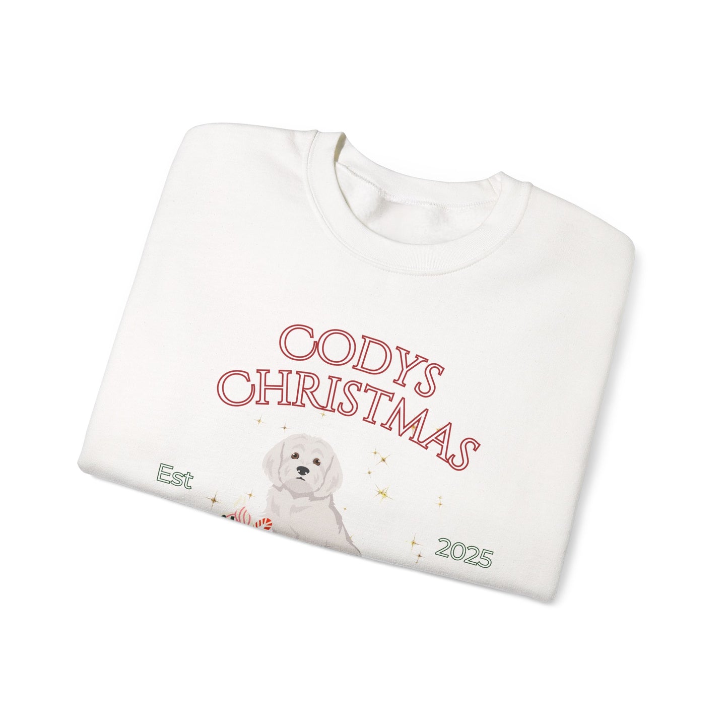 Maltese Dog Christmas Social Club Unisex Heavy Blend Crewneck Sweatshirt Custom Name