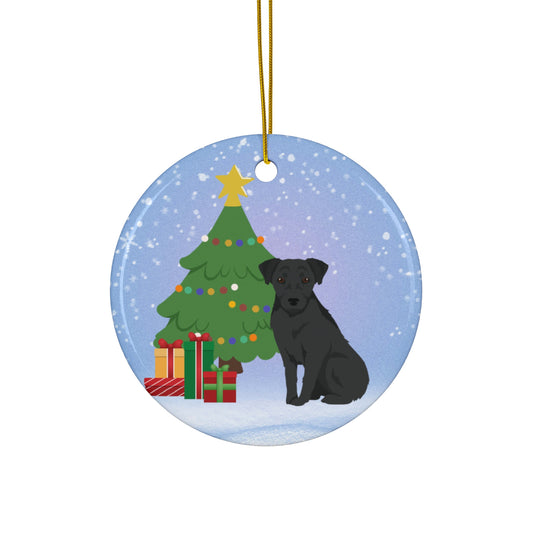 Patterdale Terrier Dog Christmas Ceramic Ornament