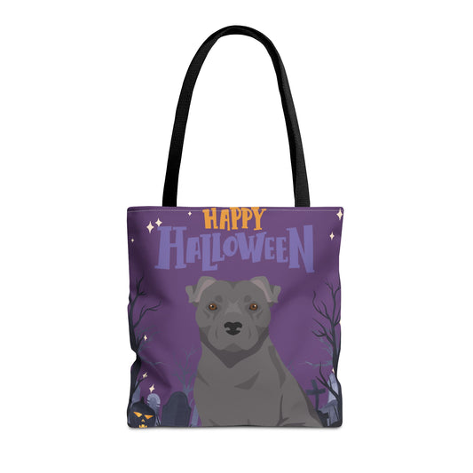 Staffordshire Bull Terrier Dog Happy Halloween Tote Bag 16x16