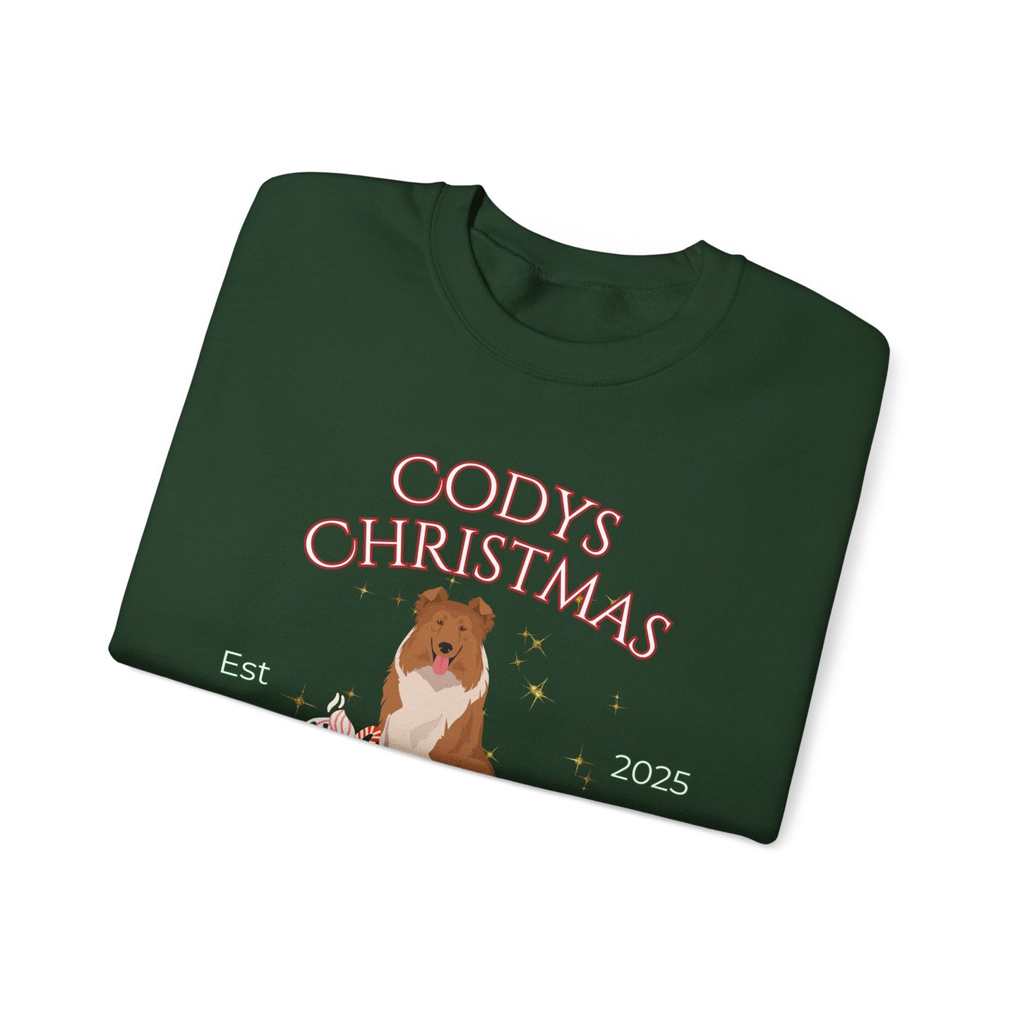 Collie Dog Christmas Social Club Unisex Heavy Blend Crewneck Sweatshirt Custom Name