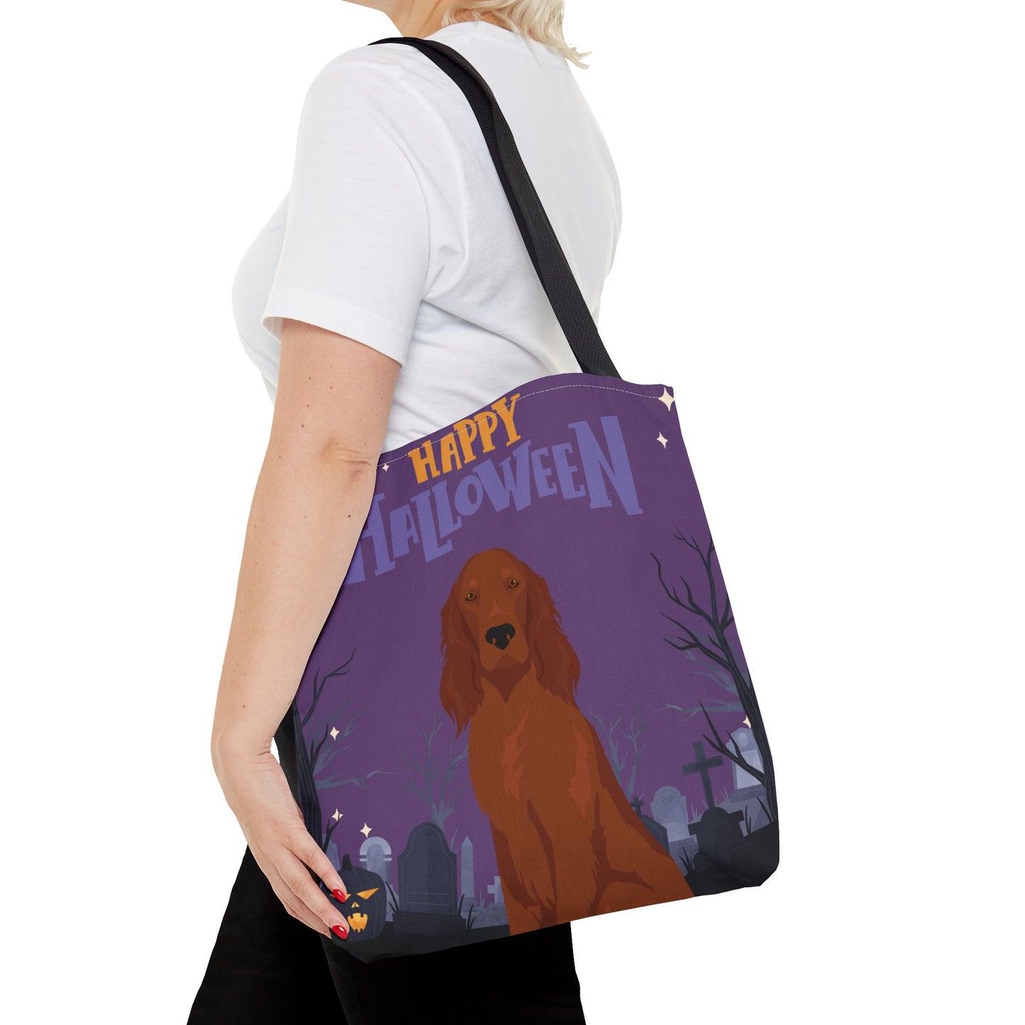 Irish Setter Dog Happy Halloween Tote Bag 16x16